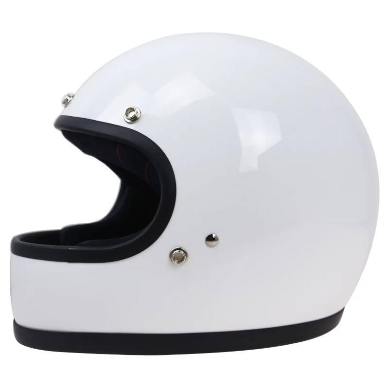 Enlarge Pure Handmade vintage motorcycle helmet Full face helmet Light weight Fiberglass Shell DOT ECE approve helmet