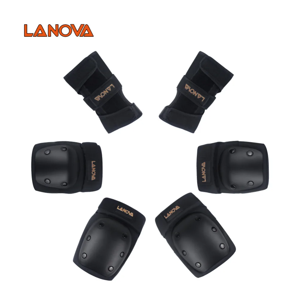 LANOVA 6 шт./компл. взрослых детей кататься на коньках защитный Шестерни наколенники налокотники на Велоспорт Скейтборд Катание на коньках ролик протектор