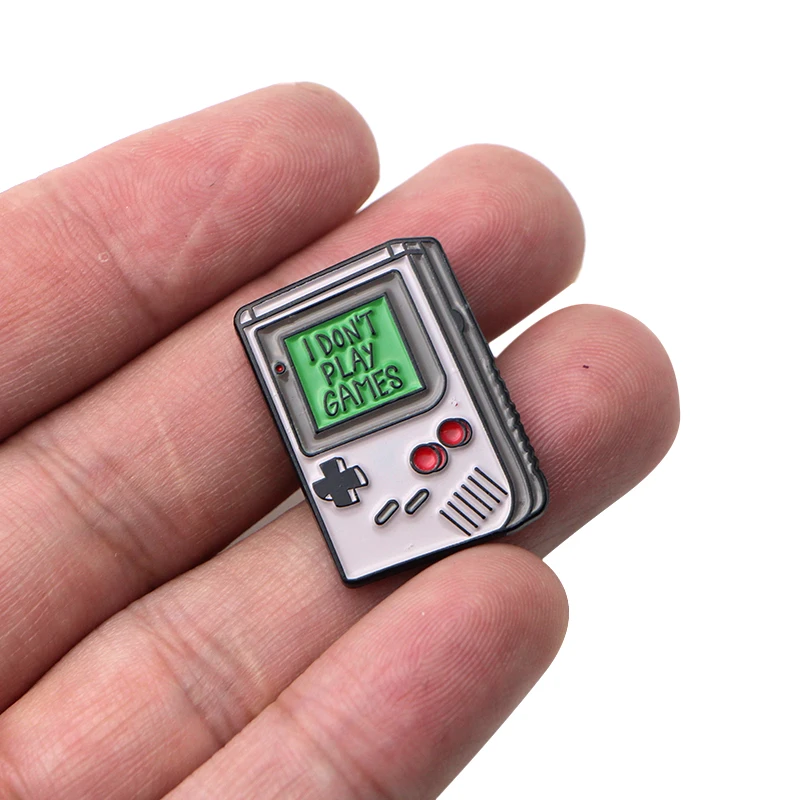 L3526 игровая машина я не играю в игры булавки металлические эмалированные булавки для рюкзака/сумки/джинсовой одежды значок лацкан булавка брошь бижутерия 1 шт