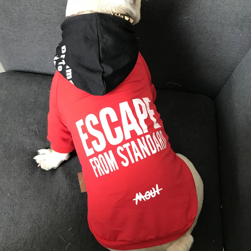 2018 одежда с принтом в виде собак для маленьких Толстовки капюшоном надписи