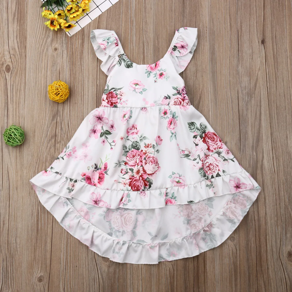 Girl Clothes Dress Summer Toddler Kid Baby Flower Print Sleeveless Princess Sundress | Детская одежда и обувь