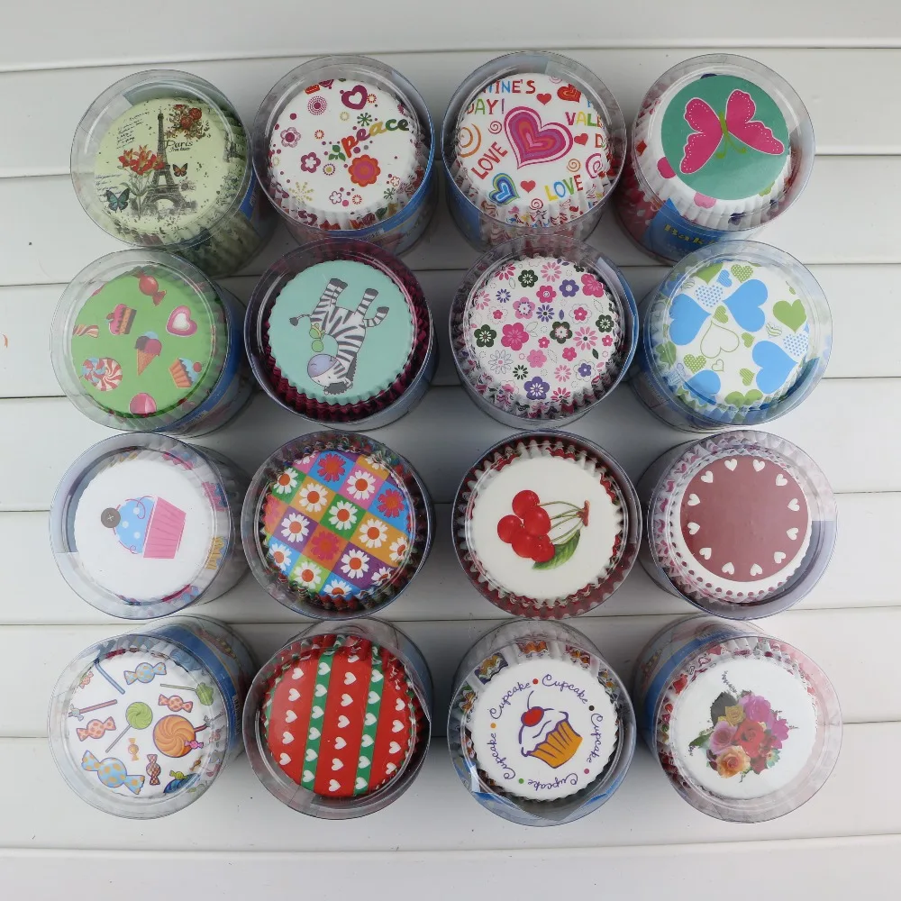 100 шт/ПВХ мешок жиронепроницаемая бумага для выпечки кексов вкладыши Бумажные