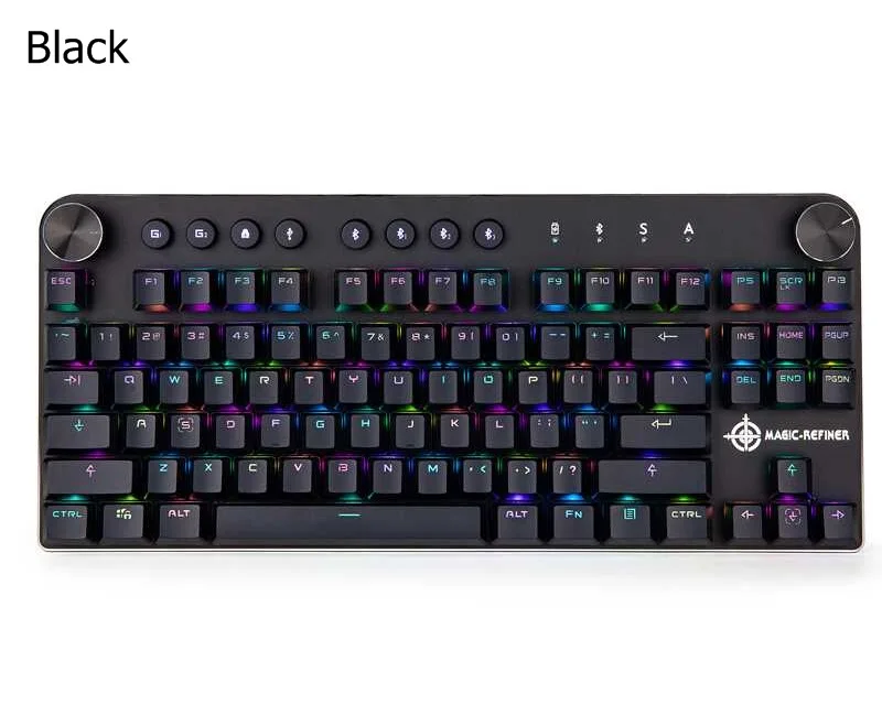 MAGIC REFINER MK11 портативный Bluetooth беспроводной/USB Проводной Двойной режим RGB с подсветкой мультимедиа Механическая игровая клавиатура