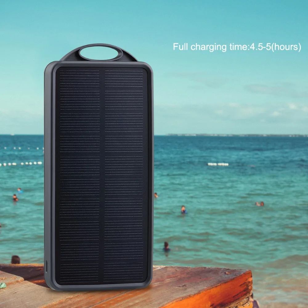 Перезаряжаемые Солнечный Мощность Bank 8000 mAh Солнечное Мощность Батарея со светодиодной лампы, внешний Солнечное Зарядное устройство Быстрая зарядка для смартфонов