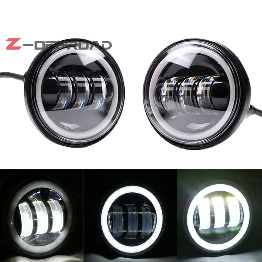 LED мотоцикл 4 5 &quotDRL Противотуманные фары Замена Белый Halo угол глаз кольцо для Touring