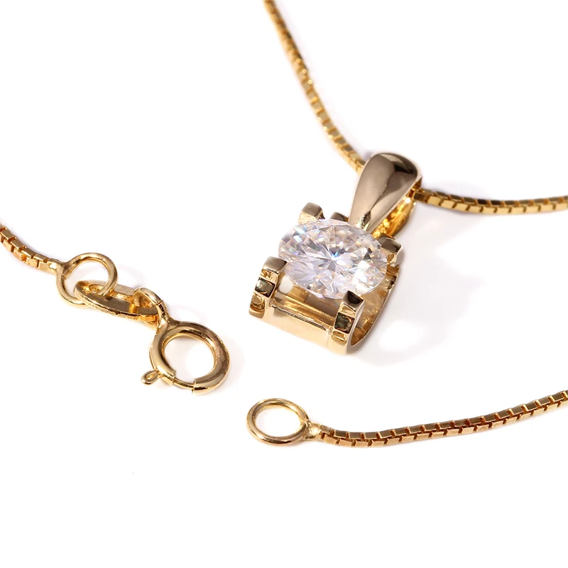 DovEggs Подлинная 18K 750 желтое золото 1 карат F цвет Moissanite горка кулон ожерелье для