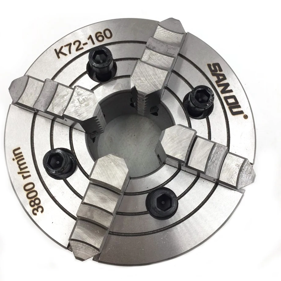 K72-160 160 мм токарный патрон 4 Челюсти независимый 6 ''четырехкулачковый патрон Реверсивные патроны серии K72 с гаечным ключом и винтами