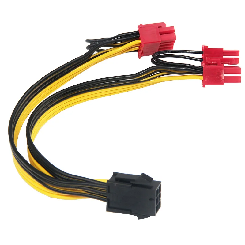 EnLabs 20 см PCIe 6pin к 2x8pin (6 + 2) PCI-E кабель сплиттер питания двойной 8pin эфириум добыча