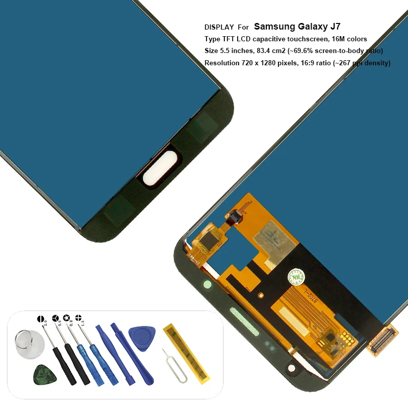Регулируемый для samsung galaxy j7 2015 J700 J700F ЖК дисплей сенсорный экран дигитайзер с