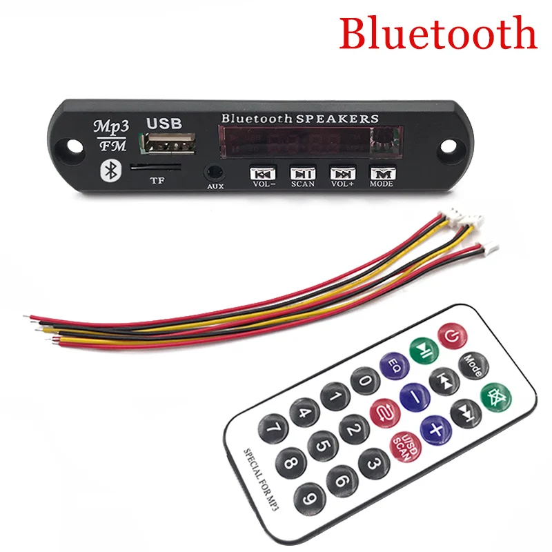 Bluetooth Автомобильный беспроводной Bluetooth 12 в MP3 WMA декодер доска аудио модуль TF USB Радио для автомобиля цифровой светодиодный mp3 плееры AUX пульт дистанционного управления дисплей - Формат цифровых медиаданных: Bluetooth