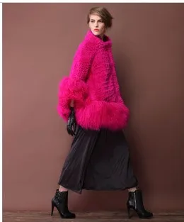 Женская Подлинная Искусственная овчина с МЕХОВОЙ окантовкой в Корейском стиле