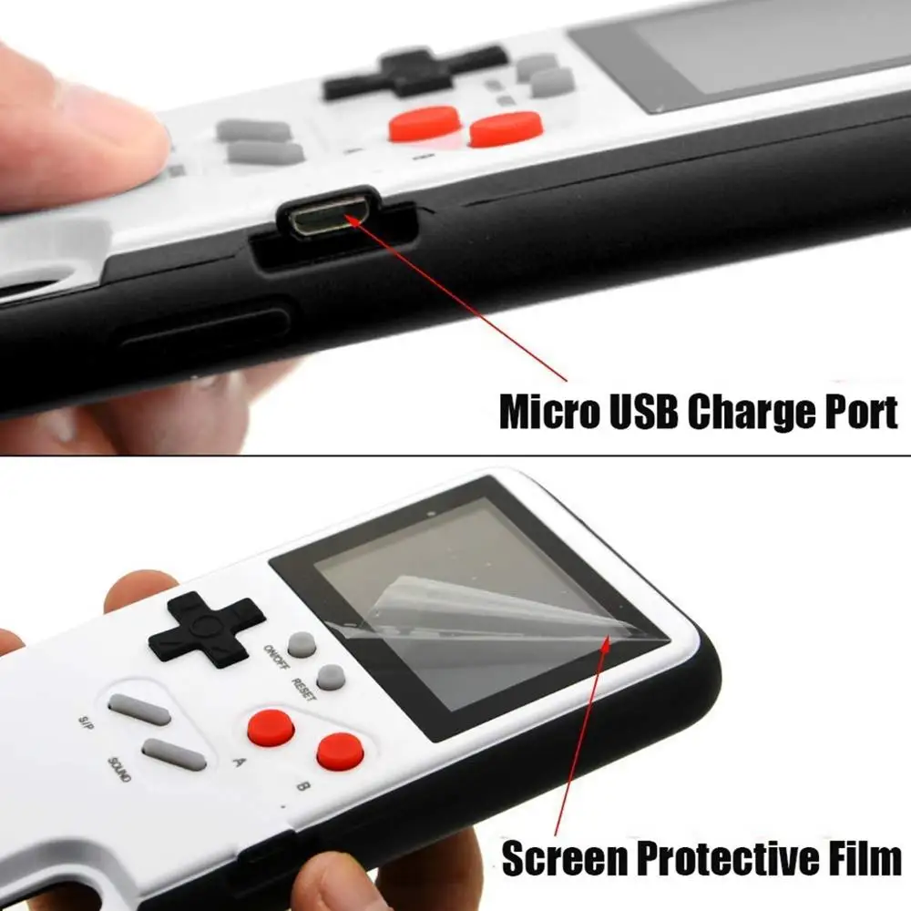 rechargeable full color display game phone case for iphone x xs max xr 6 7 8 plus handheld retro game protection cover boy gift free global shipping