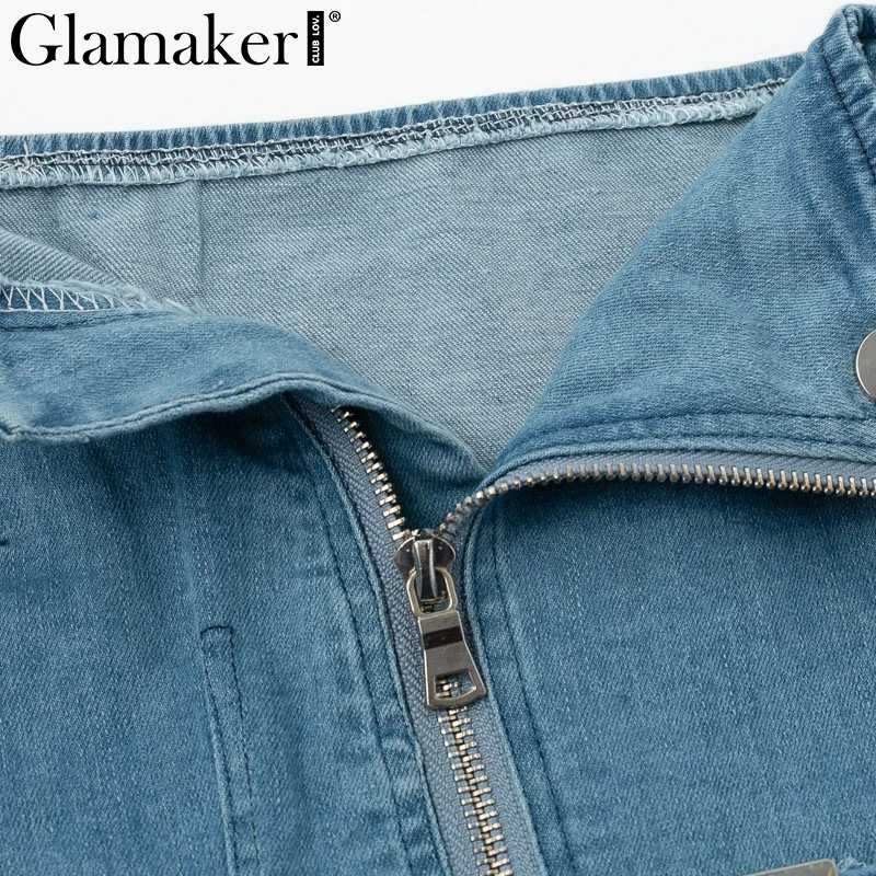 Женское джинсовое платье Glamaker Элегантное летнее с открытыми плечами длинным