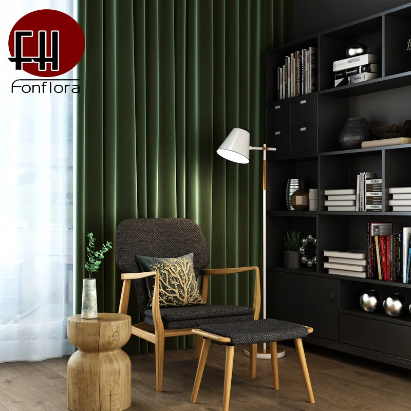 Шторы блэкаут для спальни толстые хлопковые бархатные занавески гостиной мягкие