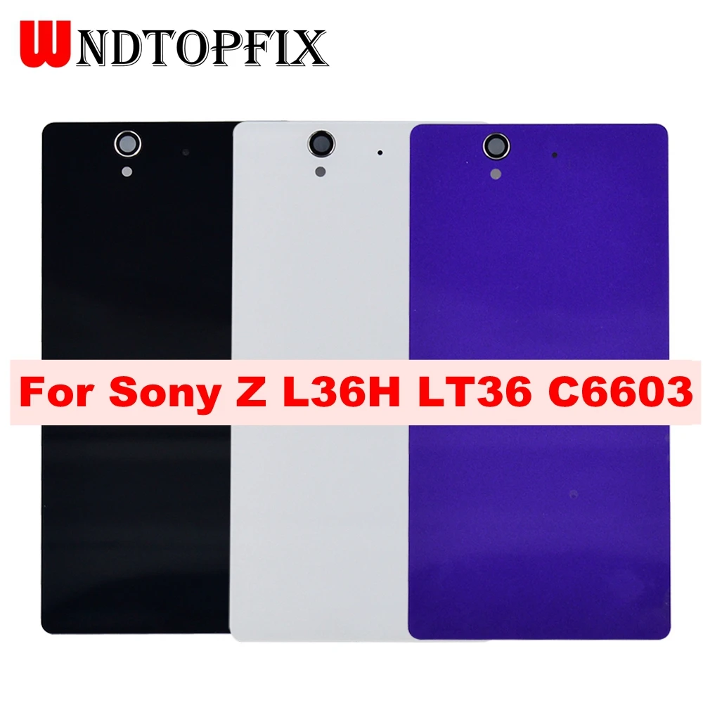 

For Sony Z Back Cover for Sony Xperia Z LT36 C6603 C6602 Rear Glass Housing Cover Back L36H Battery Case Door Chassis Repair