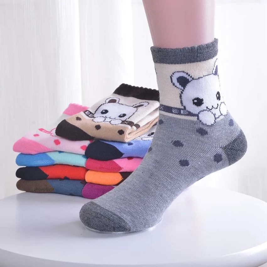 5 пар/партия носки для девочек Calcetines Mujer модные забавные рождественские с