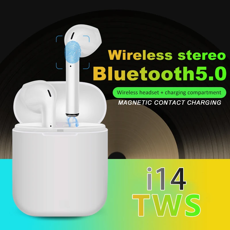 I14 наушники-вкладыши TWS с Беспроводной наушники Bluetooth 5 0 Smart Touch стерео музыкальные