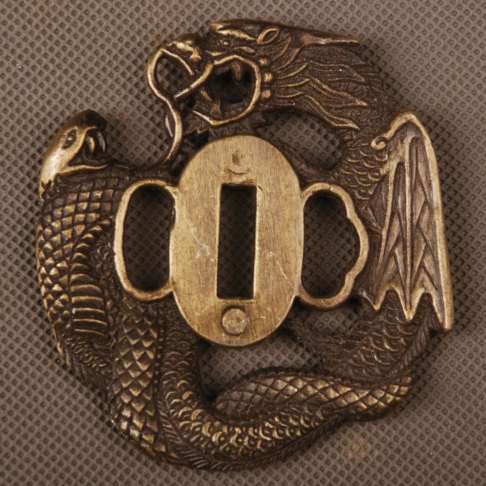 Новый стиль специальный резной Меч дракона фитинг из сплава Tsuba защита рук для