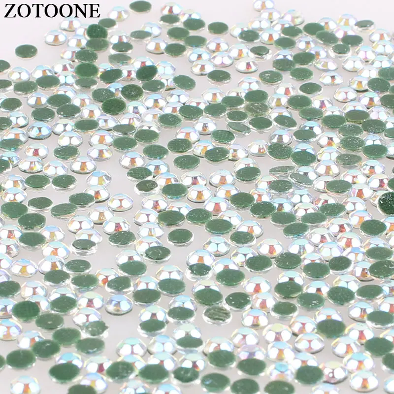 ABWhite ZOTOONE Стразы со стразами, аппликация с горячей фиксацией, плоская задняя часть для ногтей, сделай сам, стразы из смолы, розовые камни для декора одежды G - Цвет: ABWhite