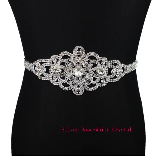 Bridal Belt 2 Silver Стразы, свадебный пояс, розовый, золотистый, серебристый, цвета алмаза, кристалл, свадебный пояс для свадебного платья, свадебное украшение - Цвет: Bridal Belt 2 Silver