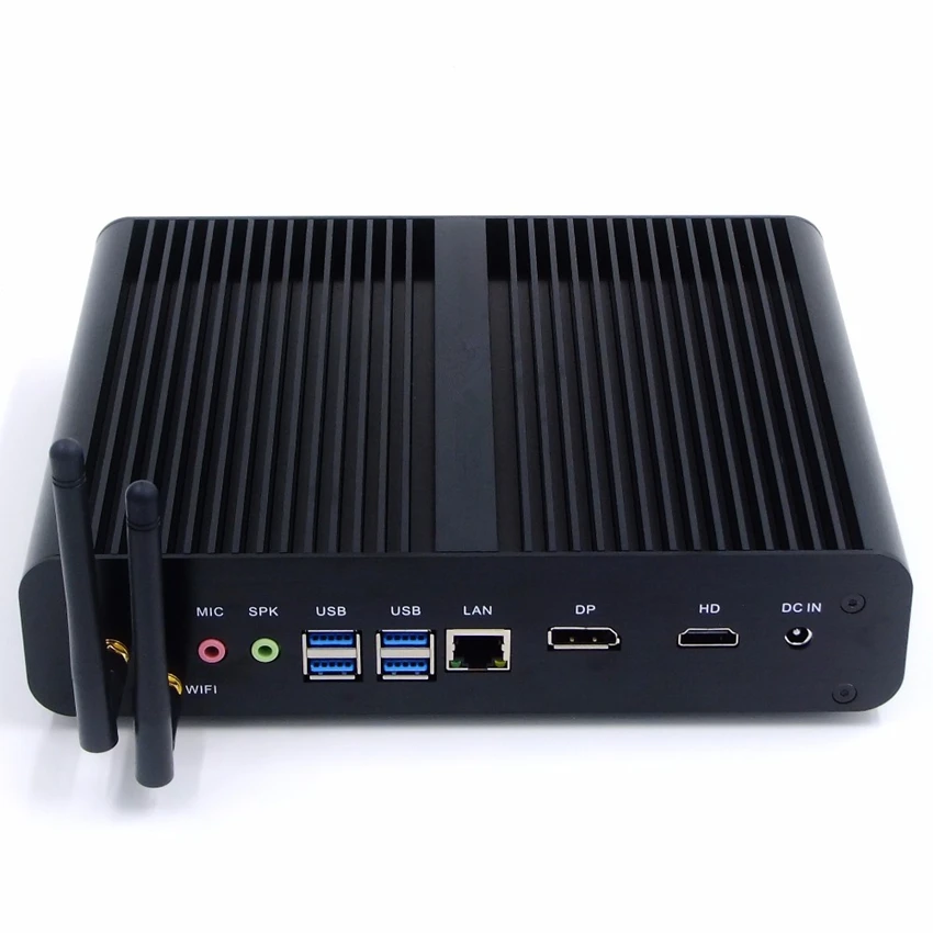Четырехъядерный i7 8550U DDR4 Ram безвентиляторный мини ПК Windows 10 Pro Kaby Lake компьютер HTPC DP +