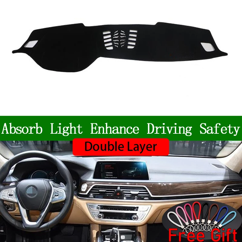 

Double Layer Car Stickers For BMW 7 series 2016 2017 2018 2019 Dashboard Cover Car Accessories Interior Anti-UV Car Decals
