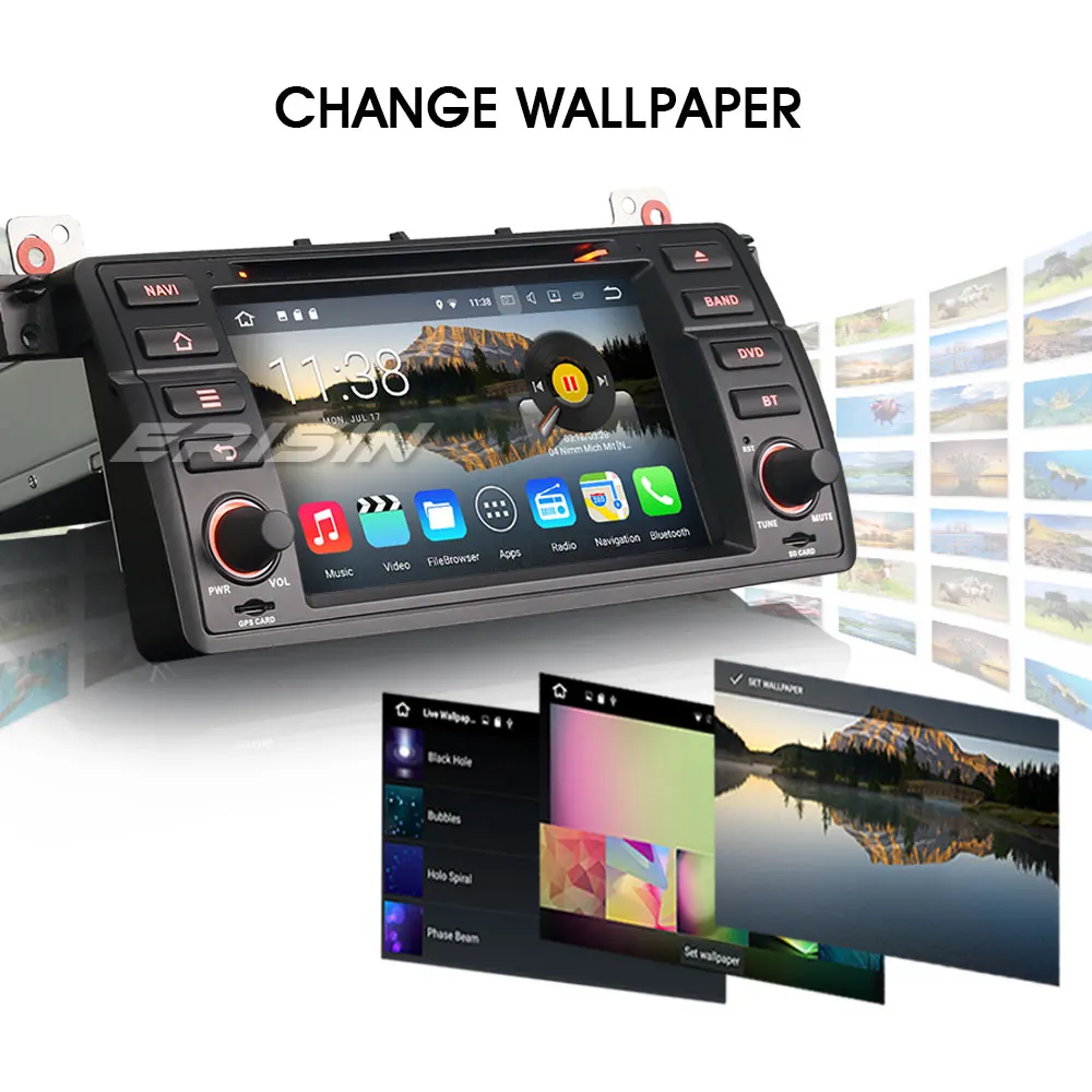 Erisin ES4746B 7 &quotAndroid 1 Автомобильная навигационная система GPS автомобильный DVD для E46