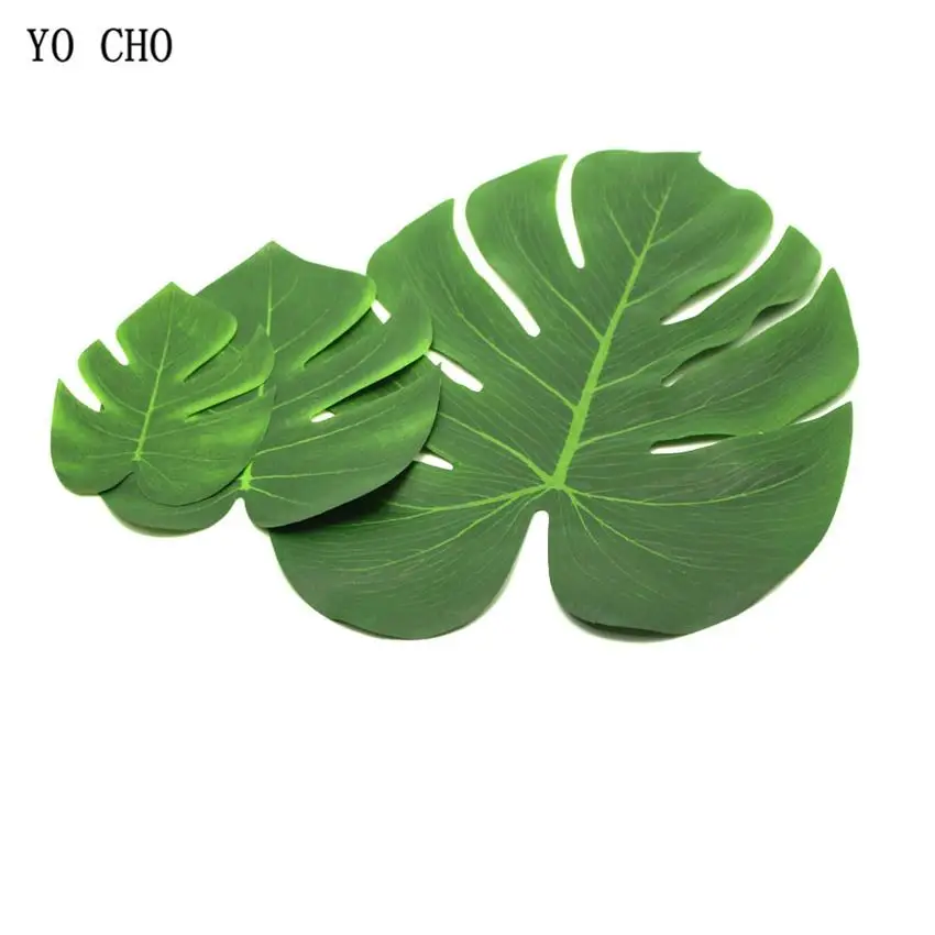 YO CHO 7 шт. искусственные зеленые растения Monstera Deliciosa Черепаховые листья Гавайские