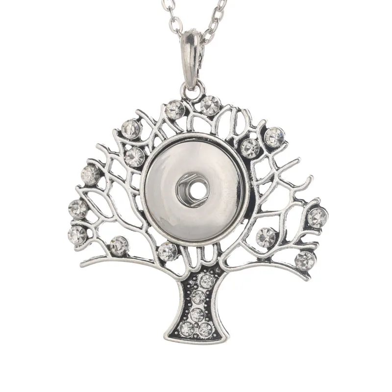 Snap Jewelry Tree of Life Pendant Necklace fit 18mm Button Necklaces For Women Chains 5154 | Украшения и аксессуары