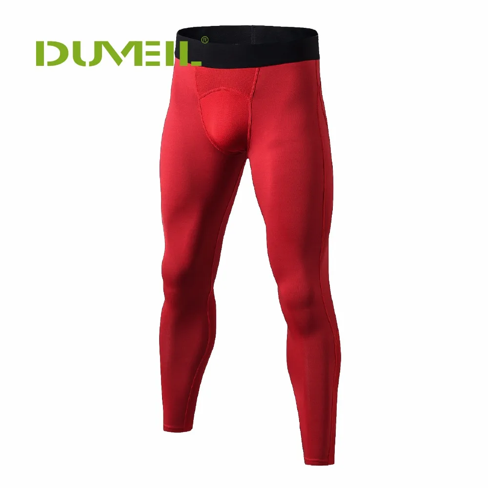 

DUVEIL Men Sweating Quick Drying Trousers PRO tight Running Male Compression Pants Printing Splicing Sports Fitting Training