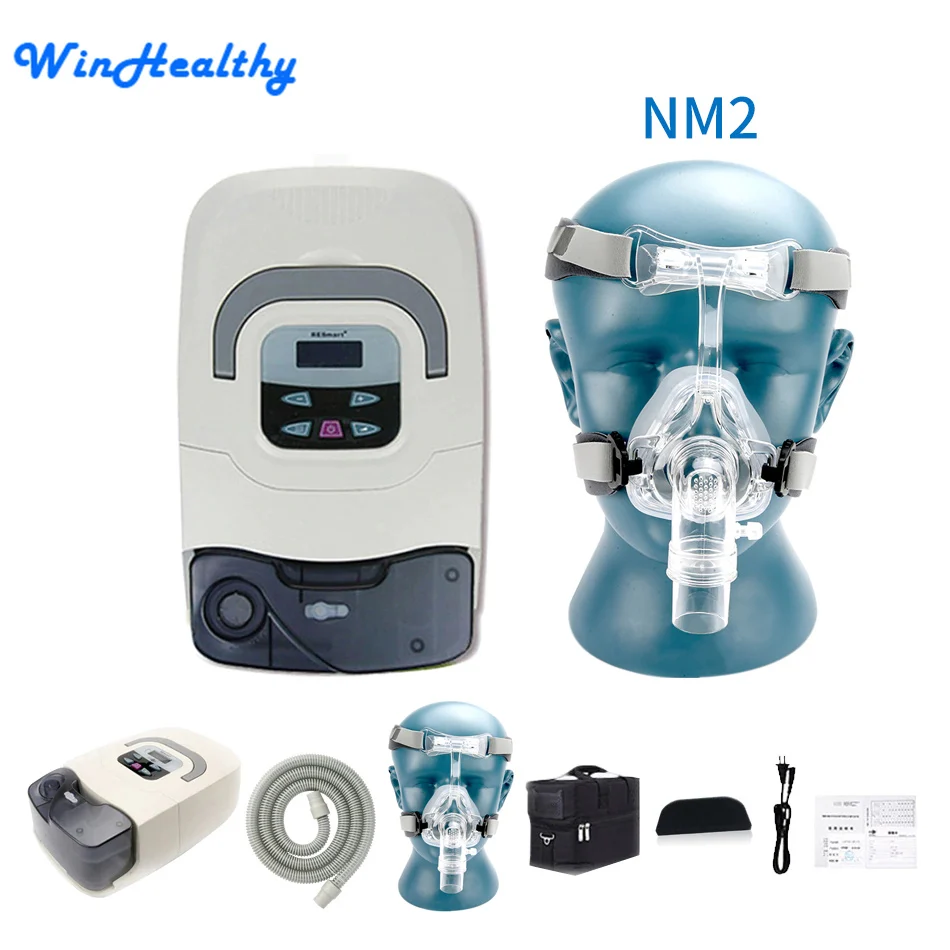 Win Healthy BMC CPAP/APAP/Auto CPAP Машина с полностью маска для лица или носовая маска для сна и храпа синдром апноэ сна SAS - Цвет: With Mask NM2