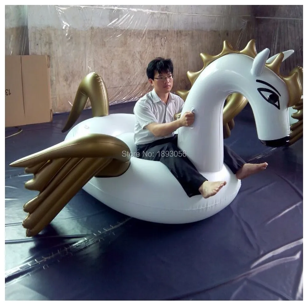 Summer Holiday 2.5m 98inch Inflatable Pegasus Water Pool Floats Unicorn White Air Bed Life Buoy Raft Toy Gift | Спорт и развлечения