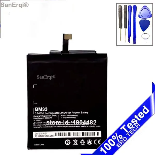 

SanErqi Battery BM33 For Xiaomi Mi4i Mi 4i Phone Battery 3120mAh Replacement Mobile Phone Li-ion Batteries