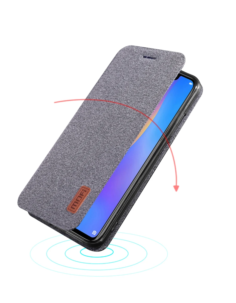 Чехол для huawei nova 3 i, MOFI nova 3, тканевый флип-чехол, чехол для huawei P Smart+ полный Чехол, деловая ткань nova 3 i, флип-чехол