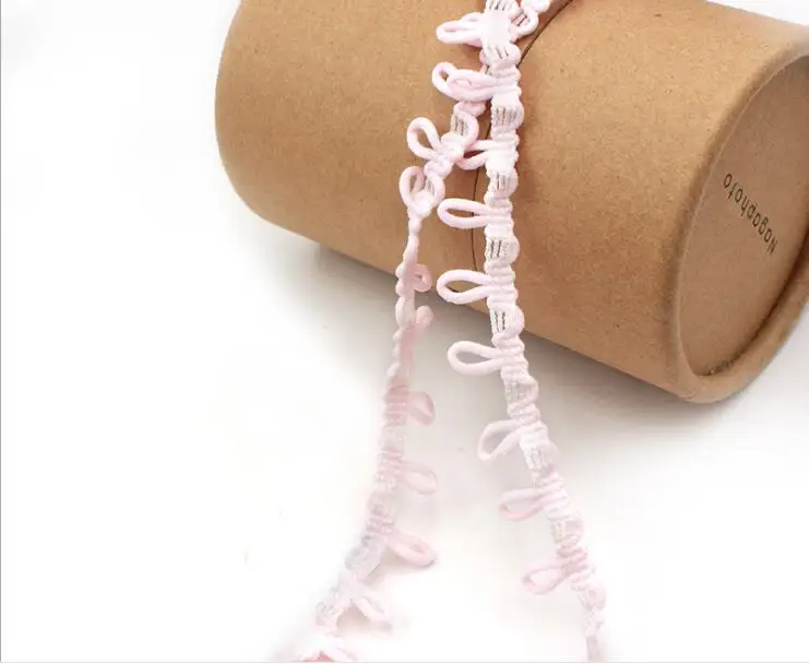 Light pink 50 ярдов 15 мм петля эластичная пуговица из ткани тесьма с кружевной каймой обрезанная лента вышитая аппликация, шитье, рукоделие свадебное платье одежда - Цвет: Light pink