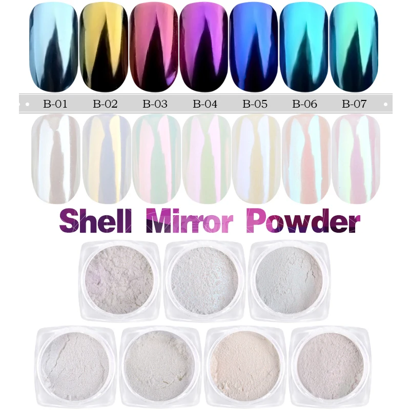Новинка 1 коробка художественные Блестки для ногтей порошки волшебное зеркало