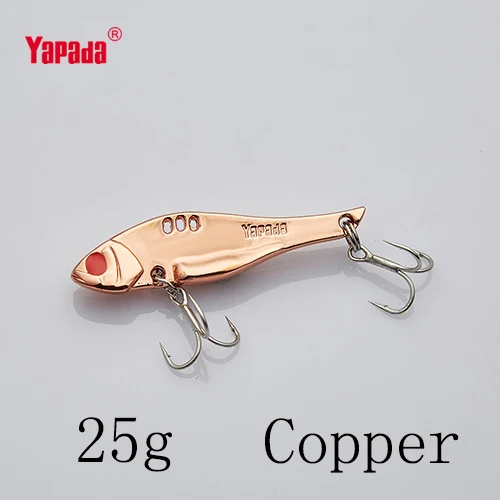 Copper 25g YAPADA VIB 307 длинный нож 10 г/15 г/20 г/25 г тройной крючок 50 мм/57 мм/65 мм/68 мм Металл VIB разноцветные рыболовные приманки - Цвет: Copper 25g