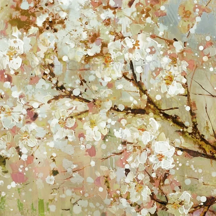Modern Abstract Wall Painting for Office Home Decoration White Flower Oil Paintings on Canvas Hand Painted Art Picture | Дом и сад