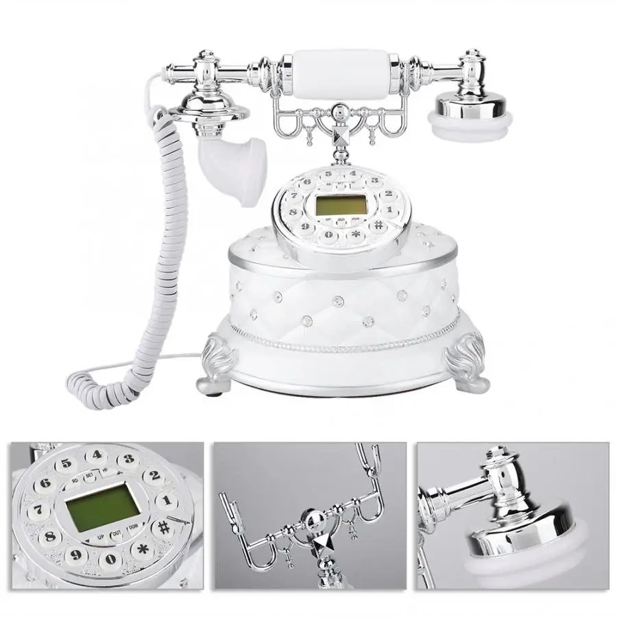 Telefon MS-8313B винтажный Ретро драгоценный камень белый имитация антикварный телефон портативный
