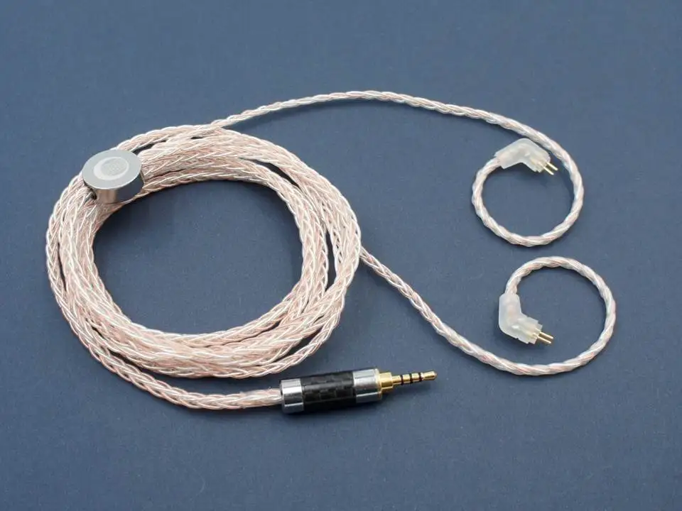 NS аудио 2Pin 0 78 мм IEM кабель 8 акций медь и посеребренная смешанный плетеный для