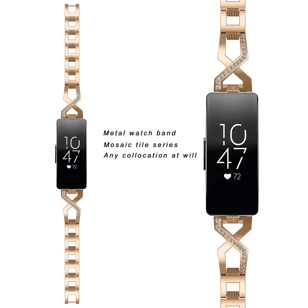 Защитная пленка 2 в 1 для браслета Fitbit Inspire Band металлический сменный наручный