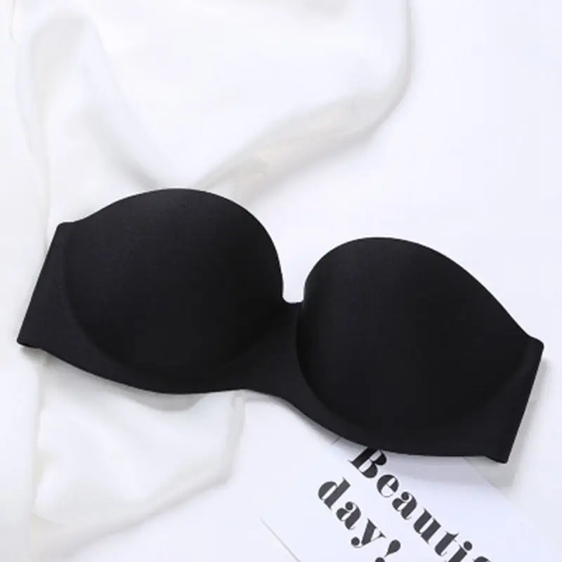 2018 Women Summer Anti Slip Strapless Bra Comfortable and Breathable Push Up 1/2 Cup Size Invisible Bras With Steel Ring New | Женская
