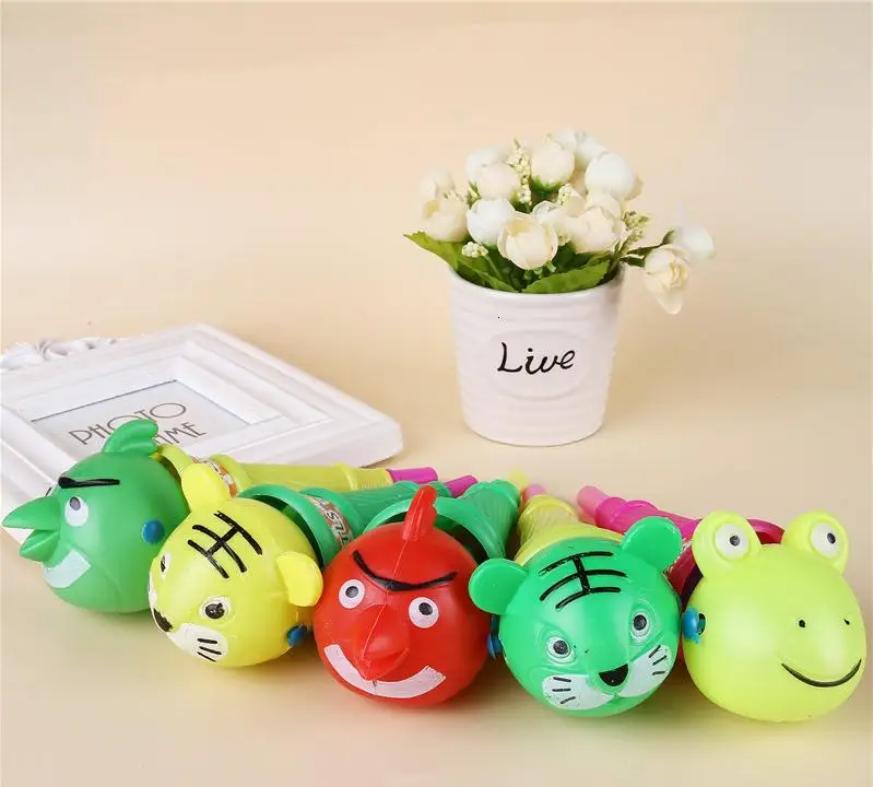 10 шт. Разноцветные Детские воздушные шары со свистком из мультфильма/Детские