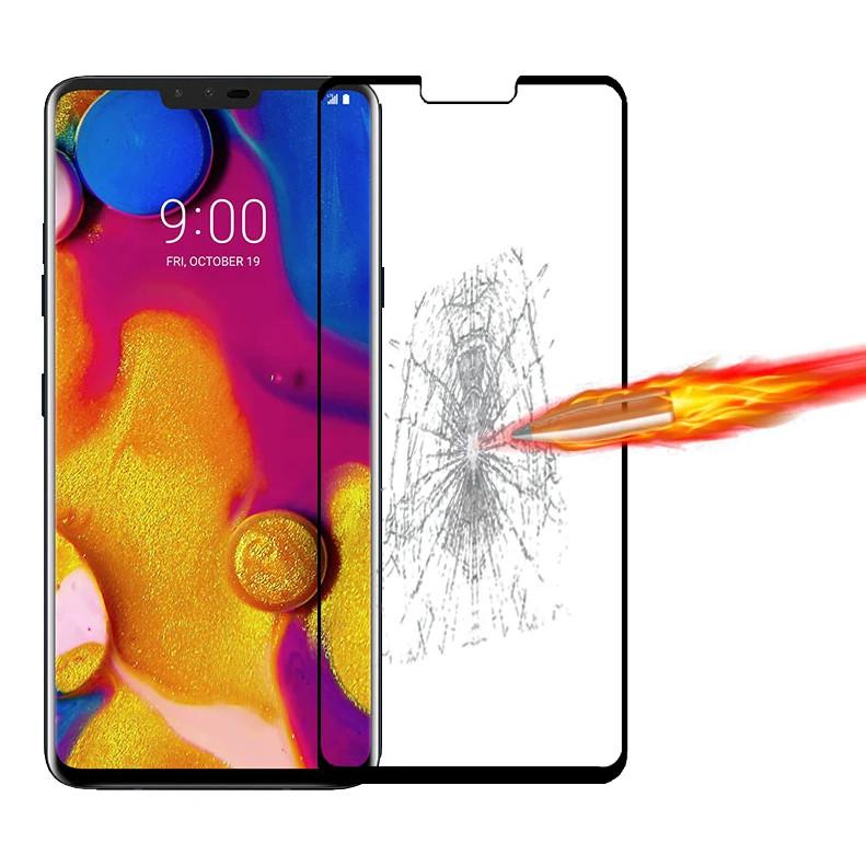 Закаленное стекло премиум класса 75 шт./лот 2.5D для LG V40 ThinQ полное покрытие экрана