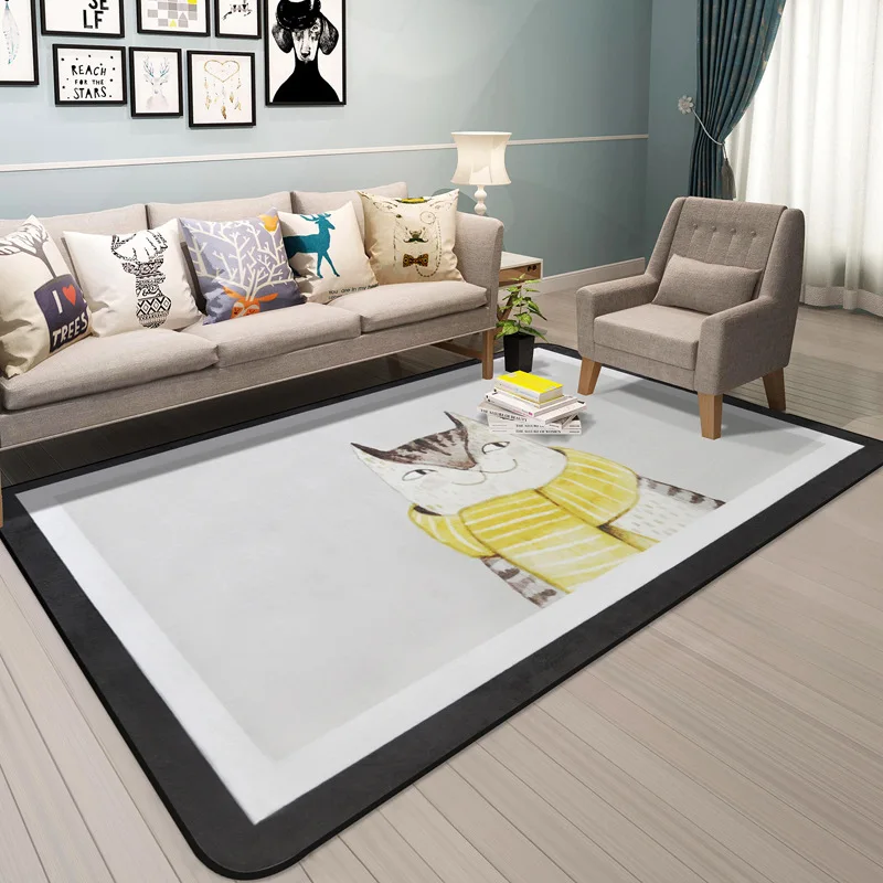 

New Lovely Cartoon Animal Soft Rugs Floor Big Mats Anti-slip Kid Room Decoration Children Crawling Play Mat Carpets Area Rugs