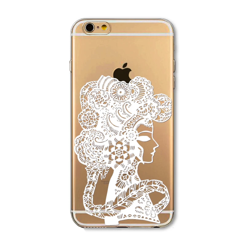Soft Phone Case Cover For iPhone 6 6s 6plus 7 7s 7plus X Silicon Clear Vintage Datura Paisley Flower Mandala Henna Dreamcatcher |