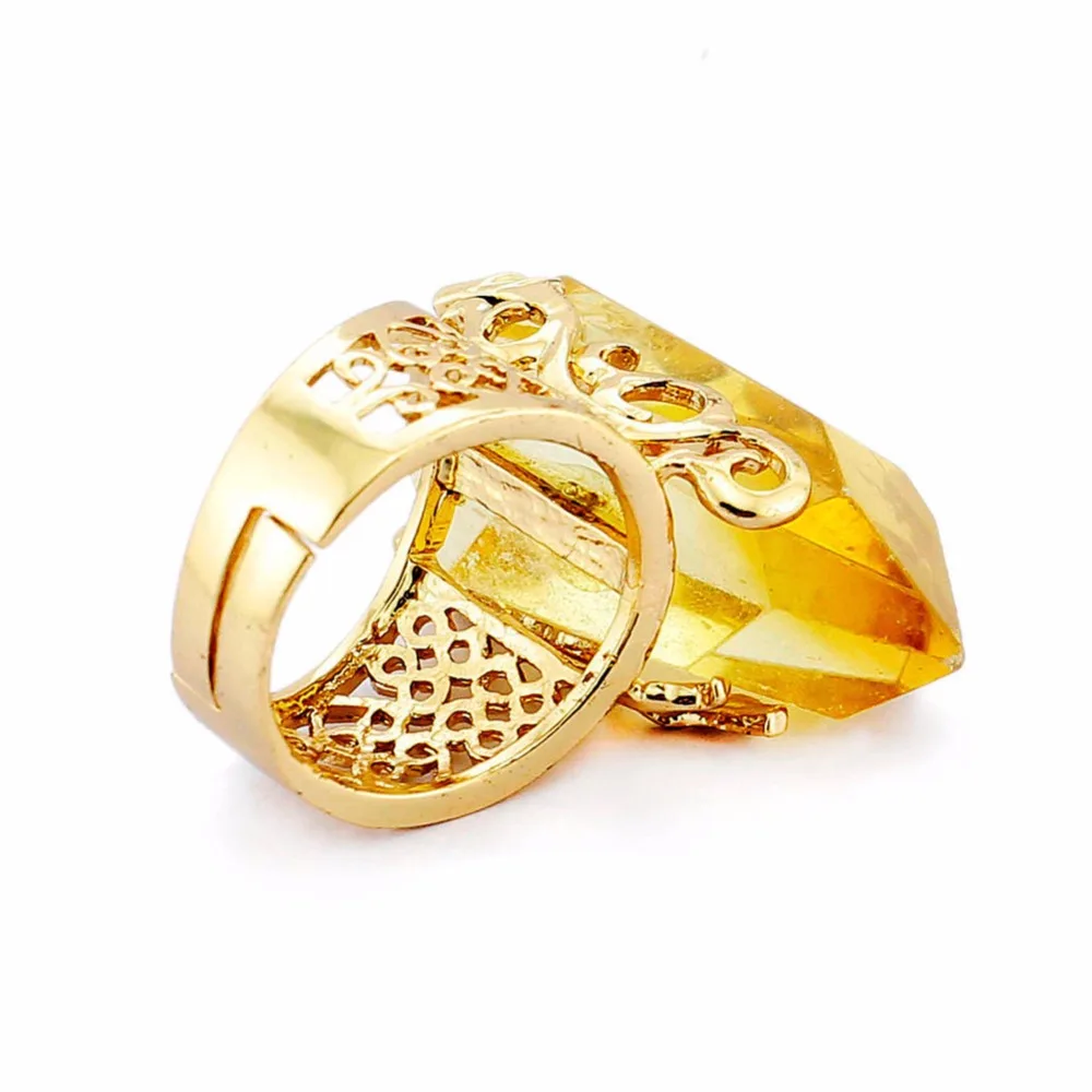 

Druzy Natural Crystal Fashion Ring Handmad quartz yellow Color Crystal Engagement Amethysts Jewelry Wedding Rings For Women