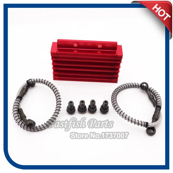 Охлаждающий радиатор с ЧПУ масляный красный комплект для Pit Dirt Bike 125cc 140cc YX Lifan Zongshen