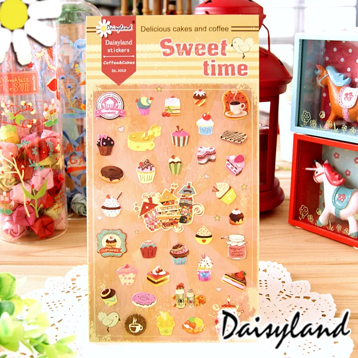 

Hot Sale Honey Cake Paper Stickers For Diy Diary Scrapbook Book Wall Decor For Decoration Stickers