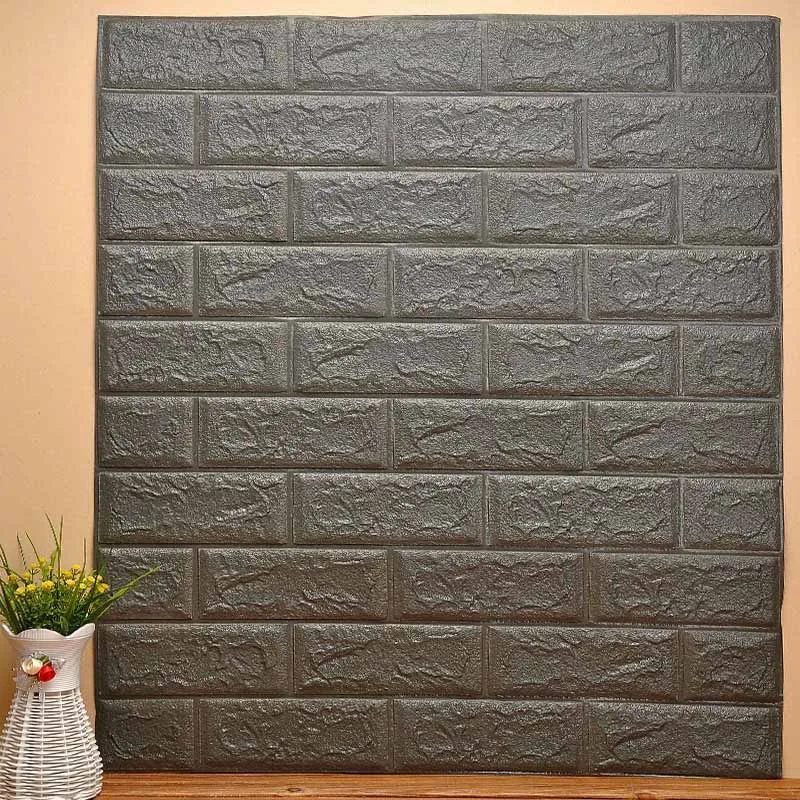 Gray-black DIY самоклеющиеся 3D наклейки на кирпичную стену Декор для гостиной пенопластовое водонепроницаемое покрытие для стен обои для телевизора фон для детской комнаты - Цвет: Gray-black